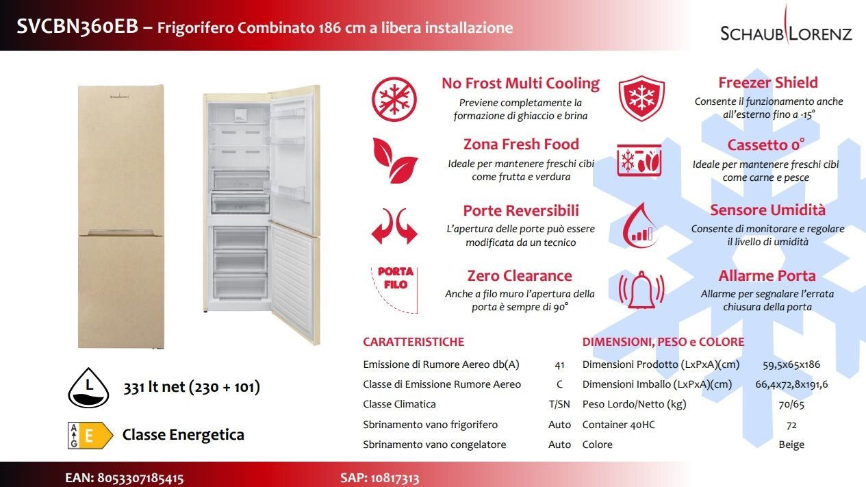 Frigorifero combinato schaub Lorenz